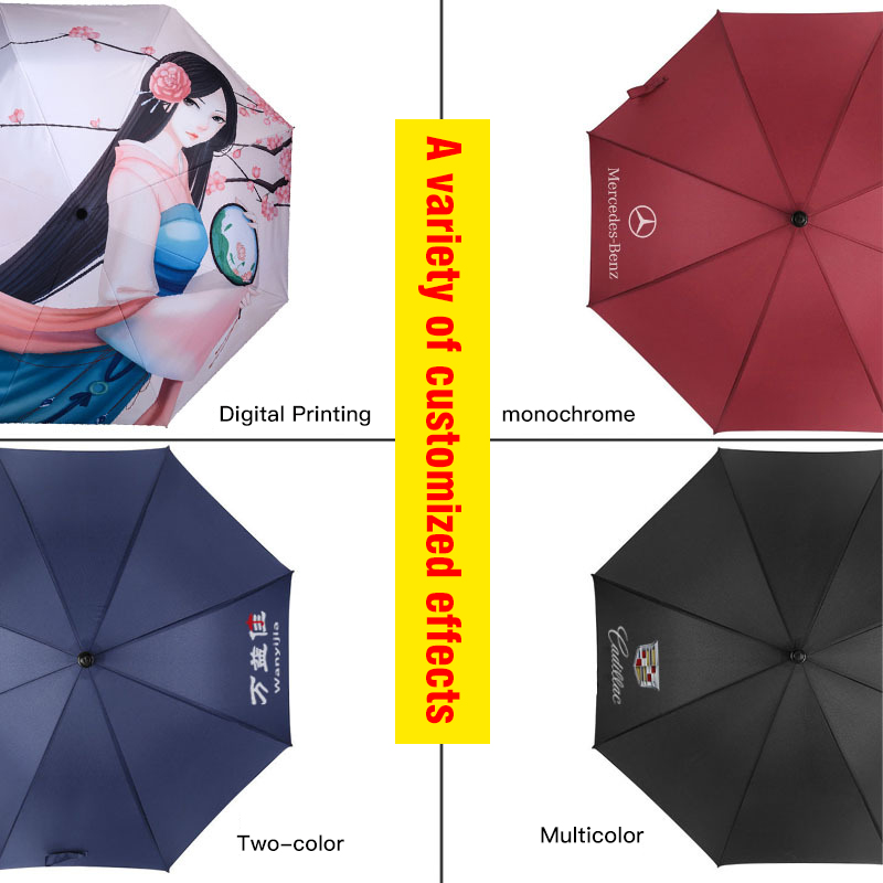 8-Bone Business Long Handle Umbrella Full Fiber Long Handle Golf Umbrella Sunshade Sun Protection Umbrella