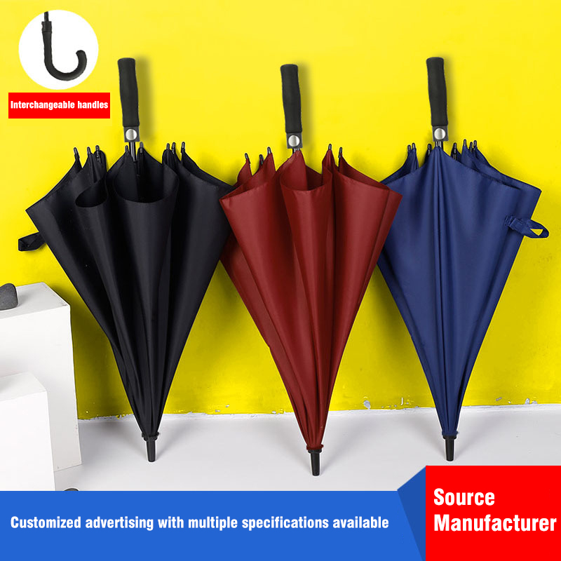 8-Bone Business Long Handle Umbrella Full Fiber Long Handle Golf Umbrella Sunshade Sun Protection Umbrella