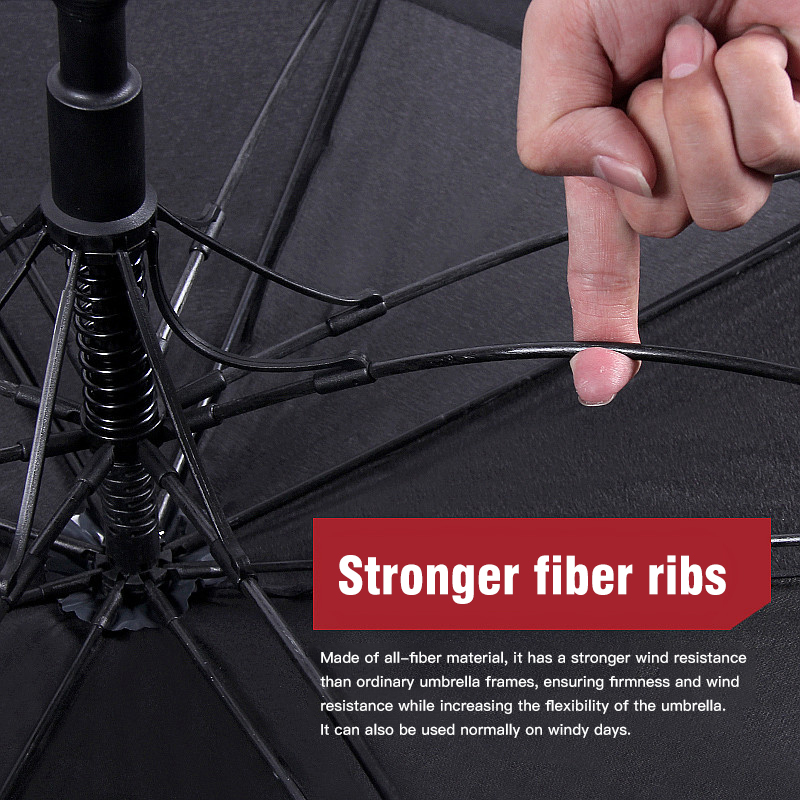 Large Long Handle Umbrella Double-Layer Wind-Resistant Men's Thick Reinforced Straight Rod Umbrella