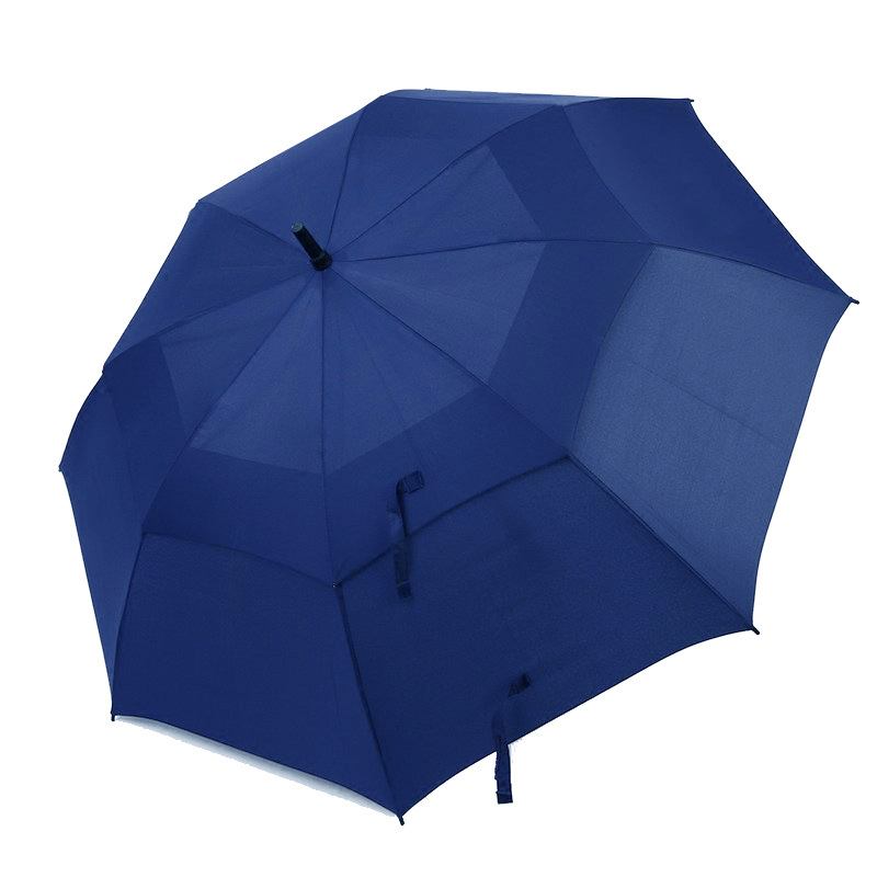 How does a straight rod umbrella ensure two people can travel together without getting wet?